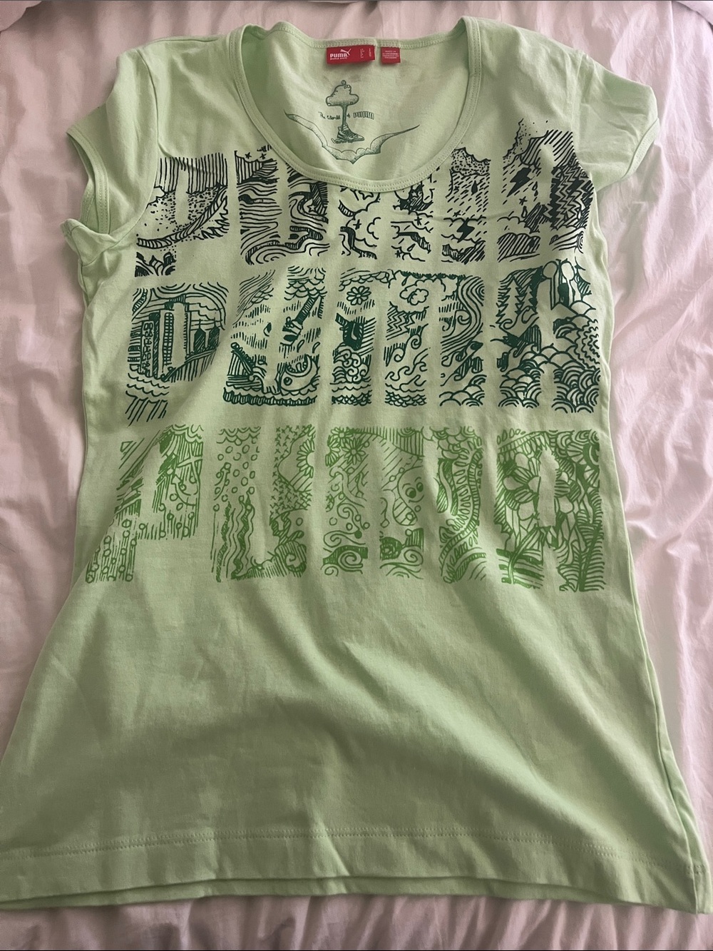 Puma Light Green Short Sleeve Graphic Tee